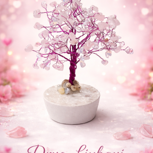 drvo kristala ljubav, ružičasti kvarc značenje, kristal ljubavi, drvo kristala za srčanu čakru, kristali za emocionalno iscjeljenje, dekoracija za dom, poklon za voljenu osobu, MelAureus by Melanija Maružin